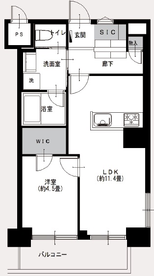 藤和中目黒コープ6階の間取り