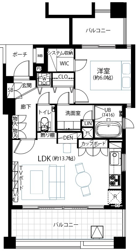 サーラ・コモド都立大学3階の間取り