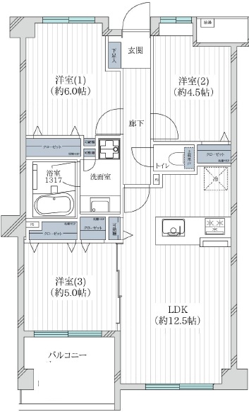 東急ドエル・アルス下北沢サウスウインド3階の間取り
