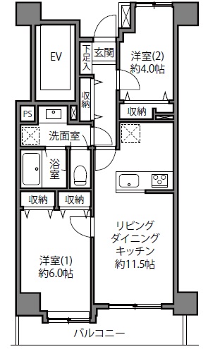 イートピア目黒青葉台2階の間取り