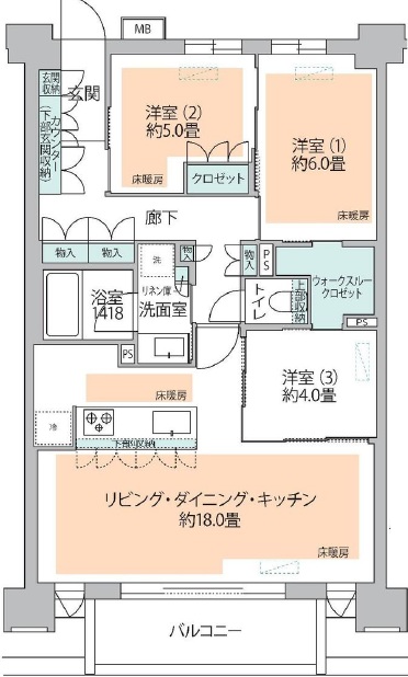 イニシアクラウド二子玉川4階の間取り