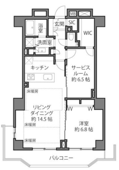 パルテール目黒青葉台6階の間取り