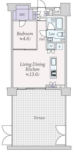 イクサージュ目黒1階の間取り