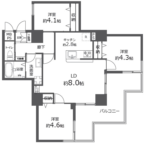 オリエント三軒茶屋ハウス6階2の間取り