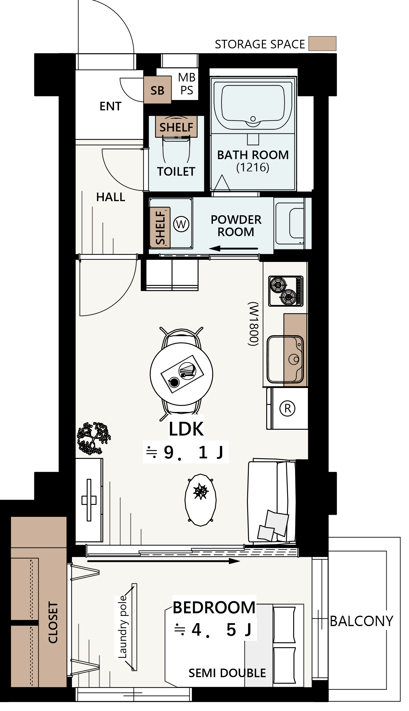 ライオンズマンション上目黒3階の間取り