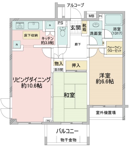 ヒルズ池尻東山公園1階の間取り