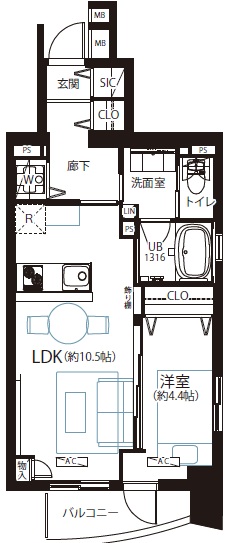 ジェイパーク渋谷イーストスクエア5階の間取り