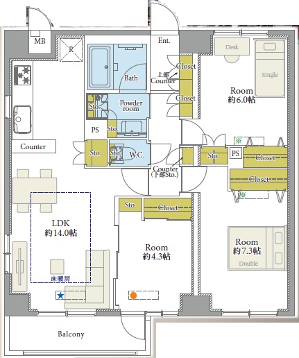 クレッセント中目黒11階の間取り