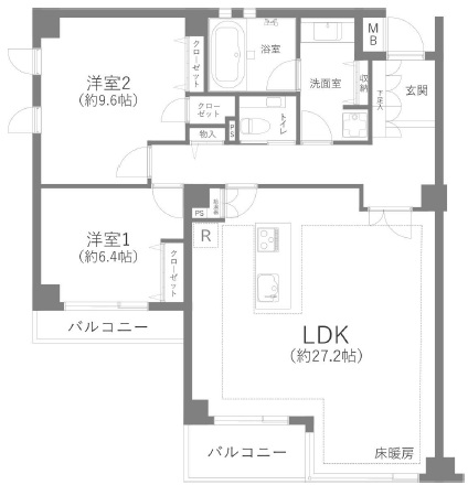 ストークグラン深沢2階の間取り