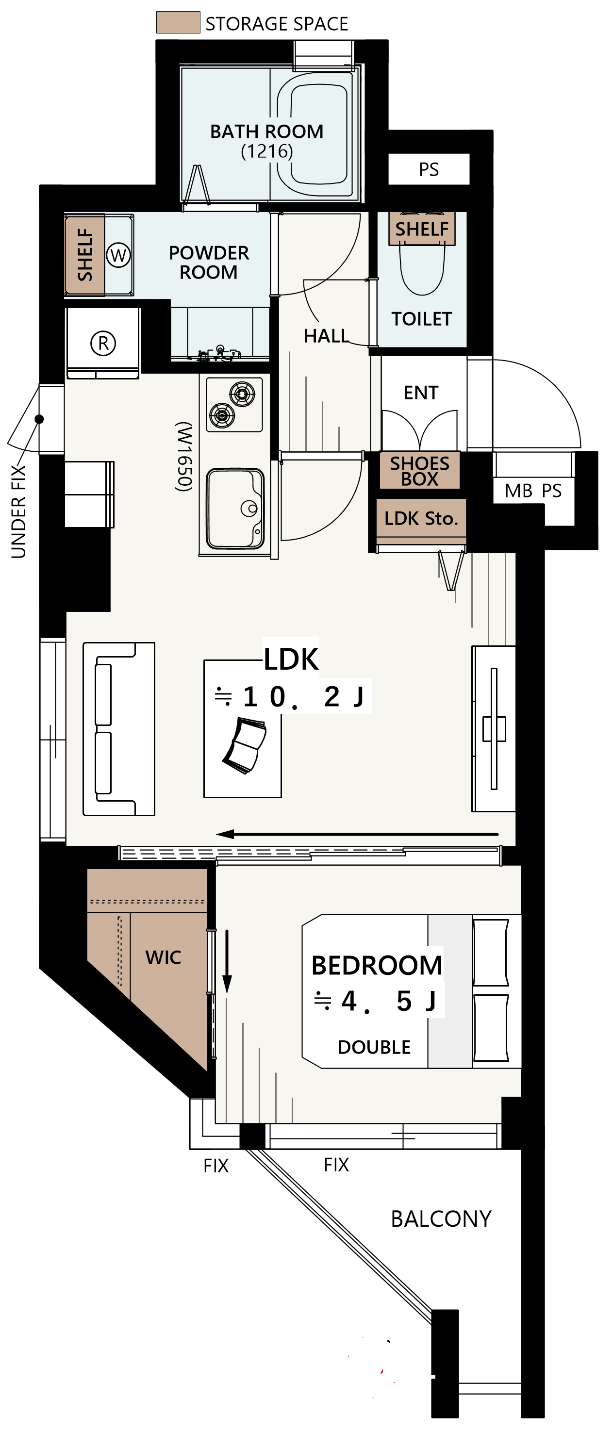 マートルコート自由が丘Ⅱ4階の間取り