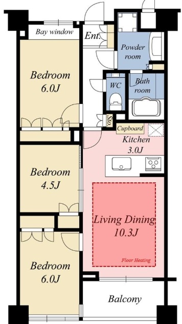 マストレジデンス世田谷３階の間取り