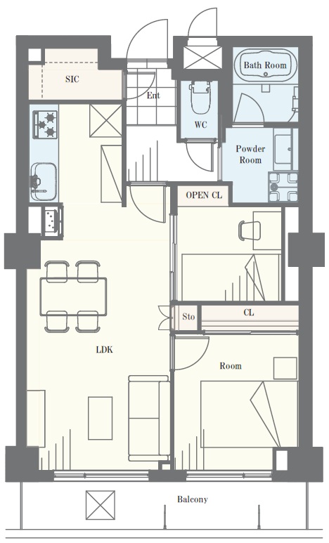 三軒茶屋シティハウス5階の間取り