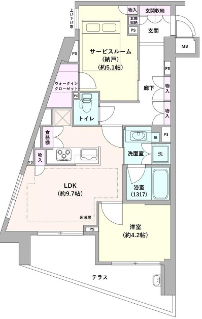 ワイズ八雲都立大1階の間取り