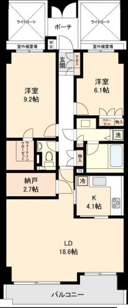 藤和目黒八雲ホームズ２階の間取り