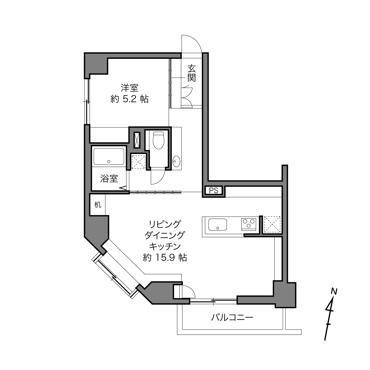 ユニーブル三軒茶屋6階の間取り