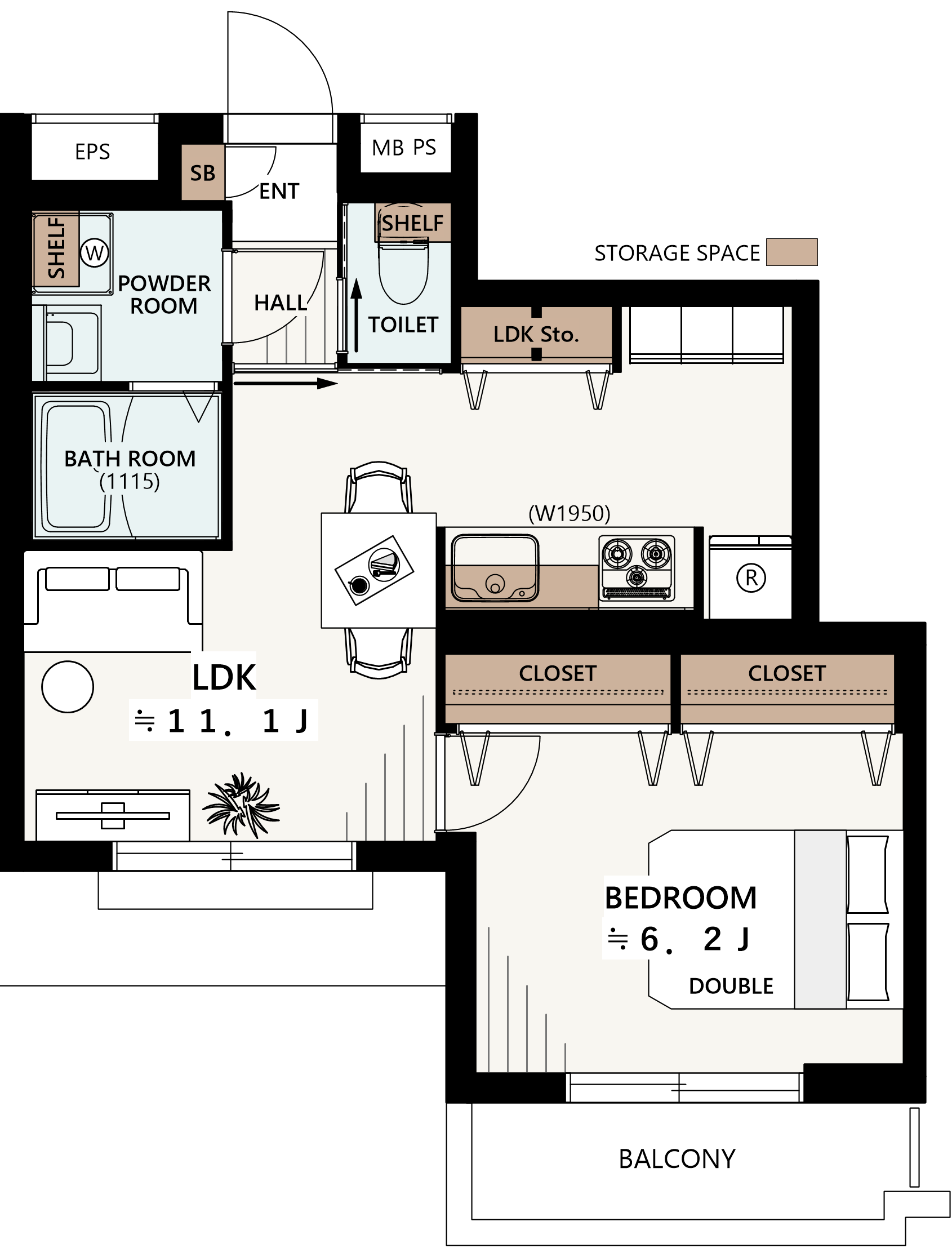 光建ハイムブリリアアンス桜新町2階の間取り