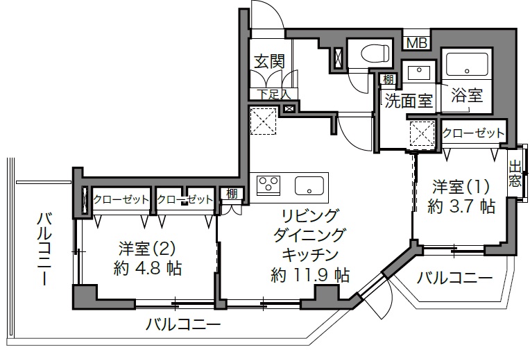ルセージュ初台6階の間取り