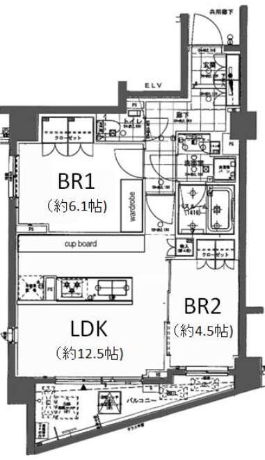 オープンレジデンシア目黒柿の木坂2階の間取り