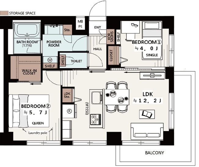 ライオンズマンション３階の間取り