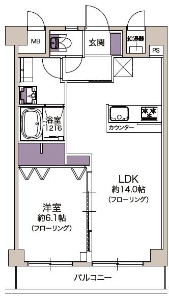オータム世田谷5階の間取り