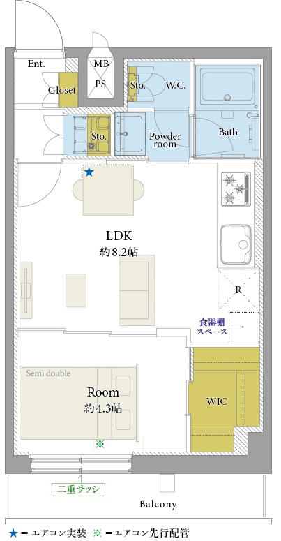 柿の木坂スカイマンション5階の間取り
