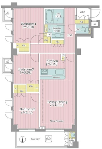ジェイパーク目黒Ⅲ林試の森4階の間取り