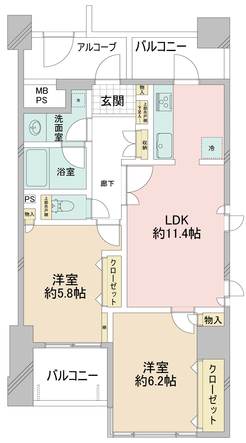 グランドステージ三宿5階の間取り