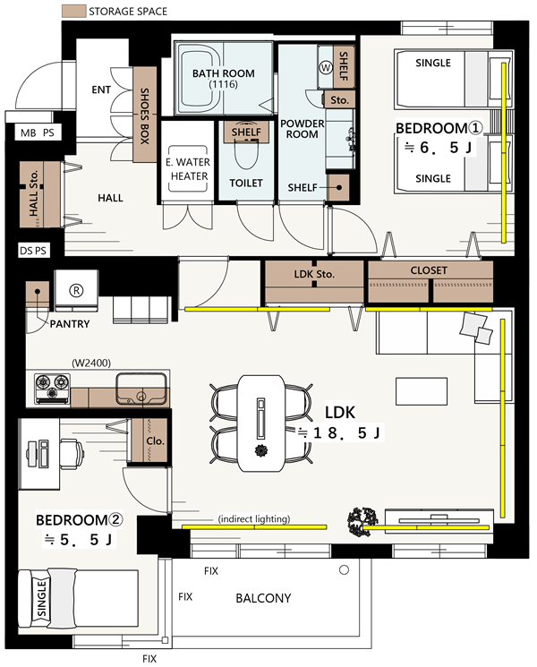 池尻ハウス4階の間取り