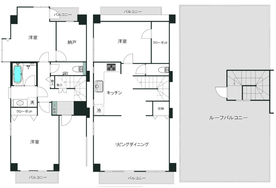 南青山グリーンハウス2階の間取り