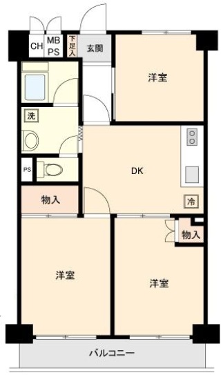 ハイネス尾山台3階の間取り