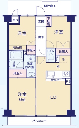 マイキャッスル二子玉川園5階の間取り