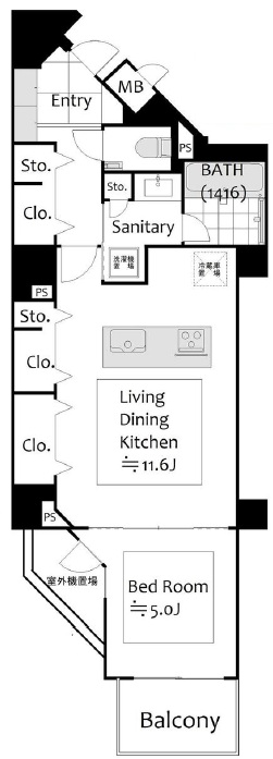 サンクタス三軒茶屋タイムズヴィレッジ2階の間取り