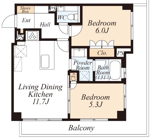 ピアースコード二子玉川3階の間取り
