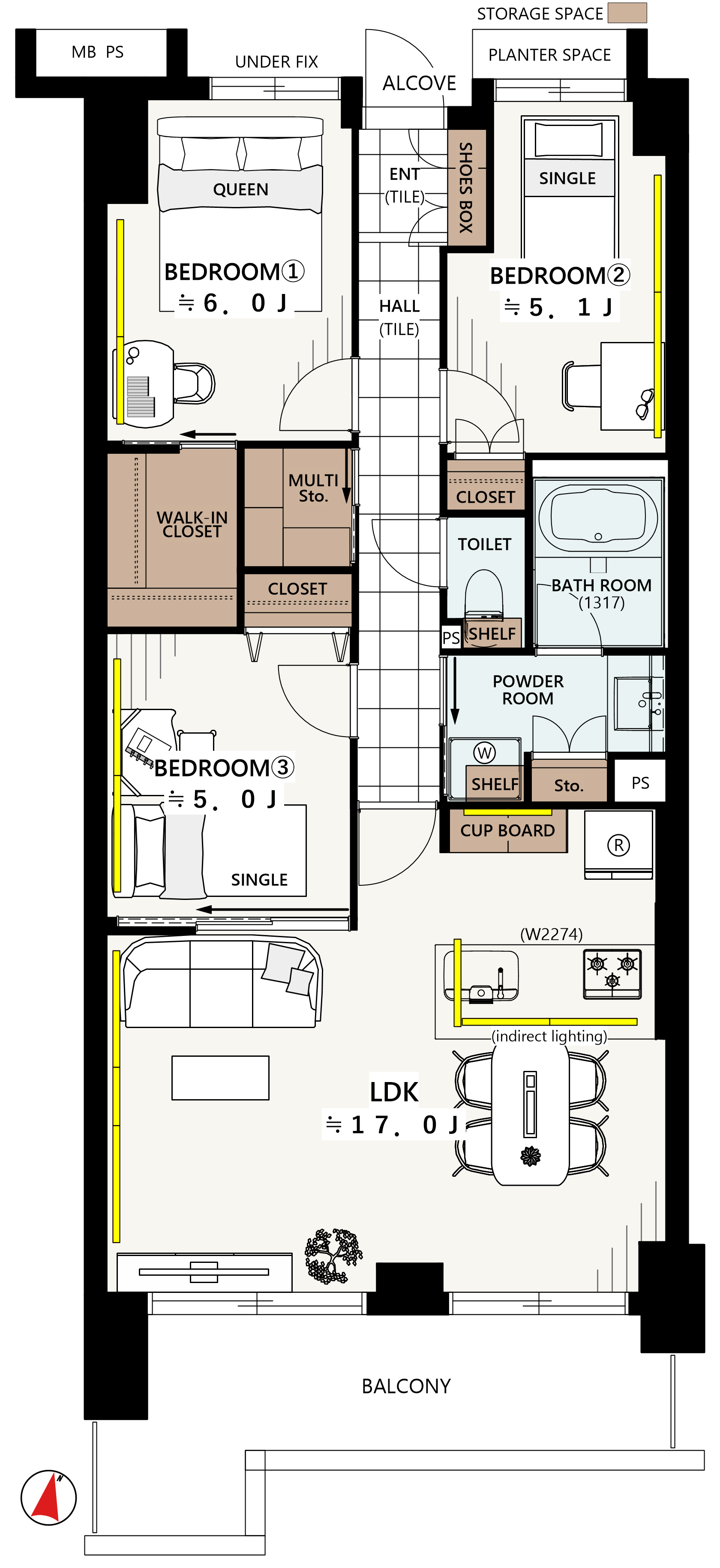 イストワール碑文谷5階の間取り