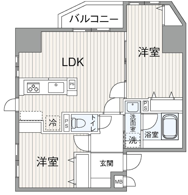 マイキャッスル池尻大橋1階の間取り