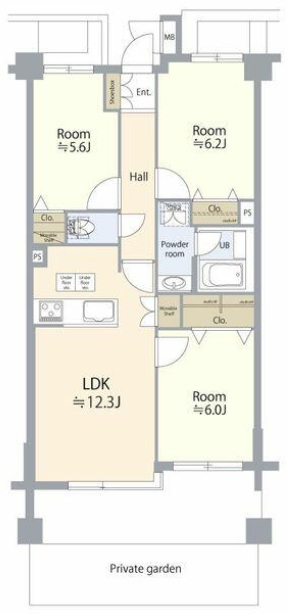 ライオンズガーデン尾山台1階の間取り