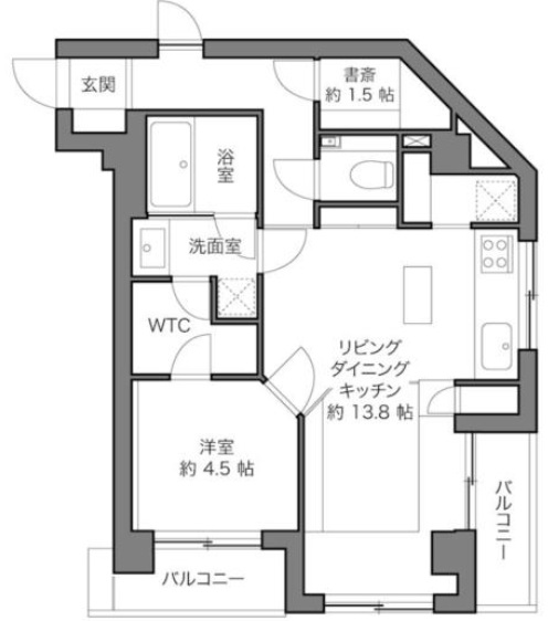 上野毛日伸マンション2階の間取り