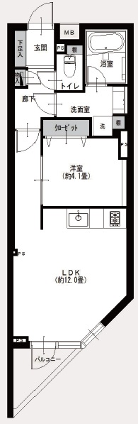 ベルヴィラージュ目黒2階部分の間取り