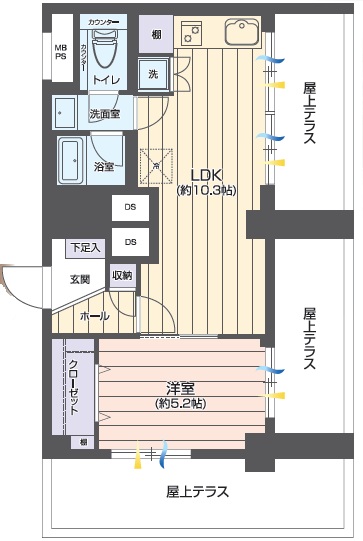 下馬パークハウス9階の間取り