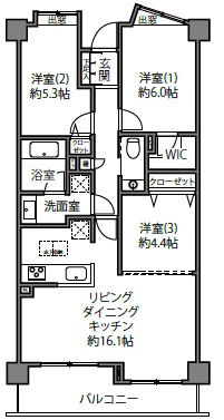 ソフィア学芸大学1階の間取り