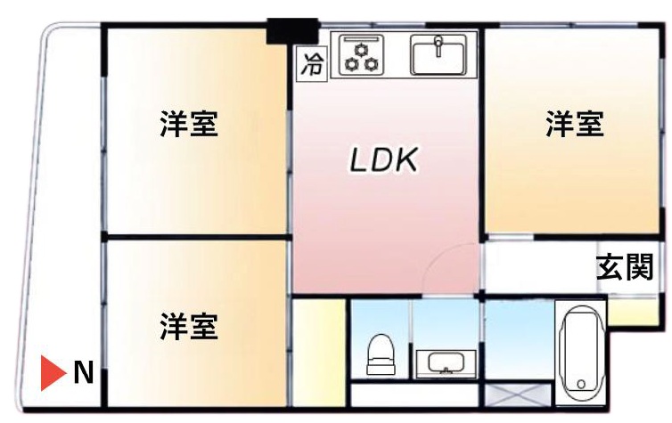 第18宮庭マンション6階の間取り