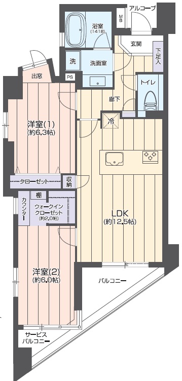 グランシティ目黒碑文谷4階の間取り