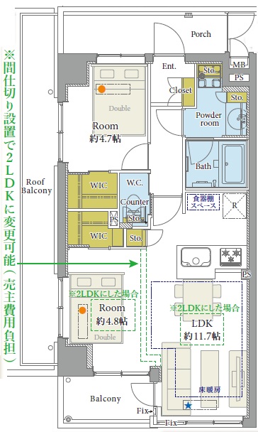 アエリア三軒茶屋7階の間取り