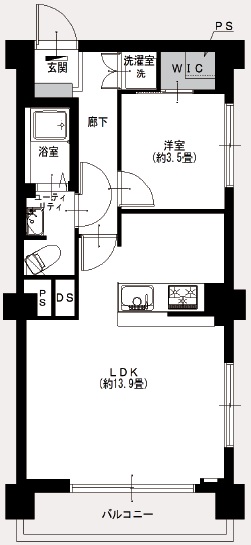 シャトーエスペランス4階の間取り