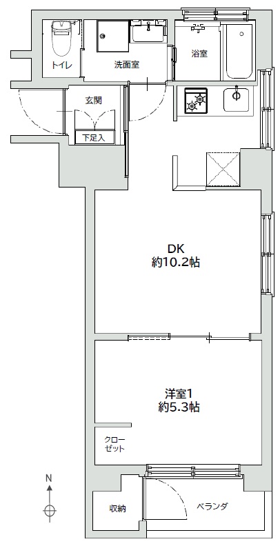 ニュー池尻マンション7階の間取り