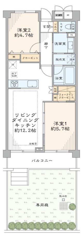 パークハイム桜新町1階の間取り