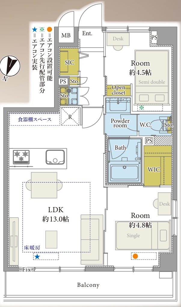 マイキャッスル目黒25階の間取り