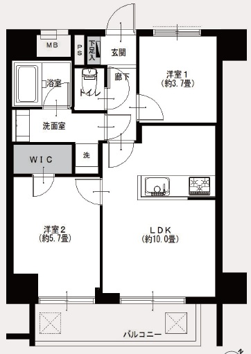 ワコーレ三軒茶屋8階の間取り